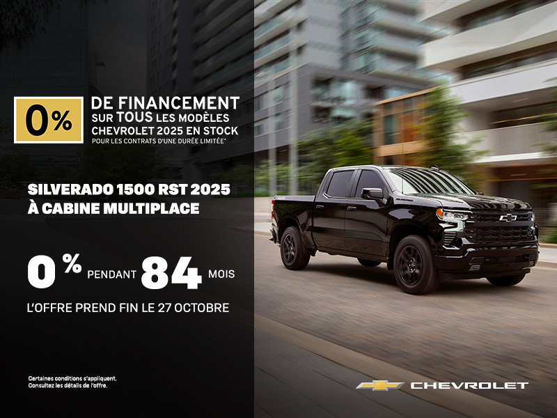 Procurez-vous le Chevrolet Silverado 1500 RST 2025 à cabine multiplace