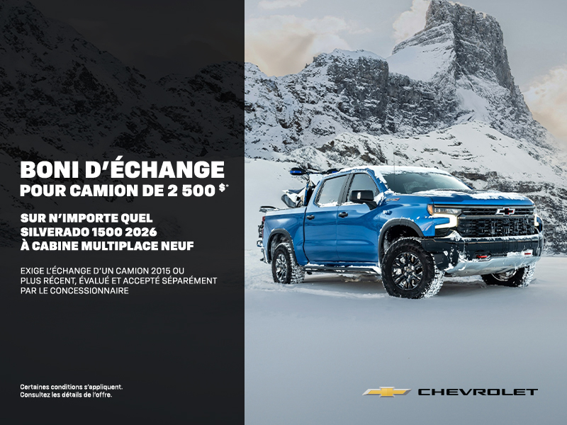 Procurez-vous le Chevrolet Silverado 1500 à cabine multiplace 2026