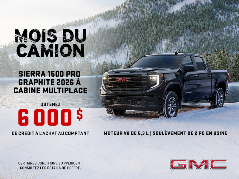 Le GMC Sierra 1500 Pro Graphite à Cabine Multiplace