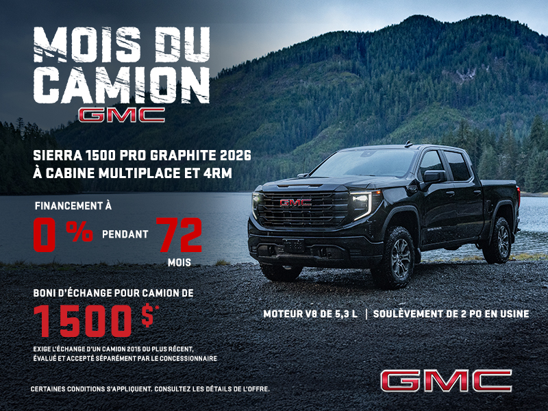 Le GMC Sierra 1500 Pro Graphite à Cabine Multiplace et 4RM