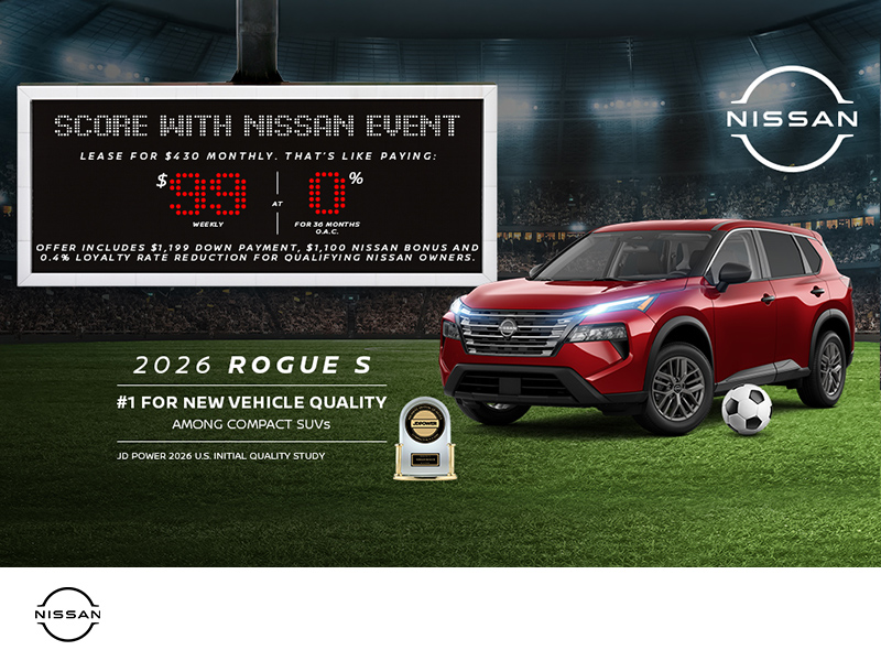 Get the 2026 Nissan Rogue S Today!