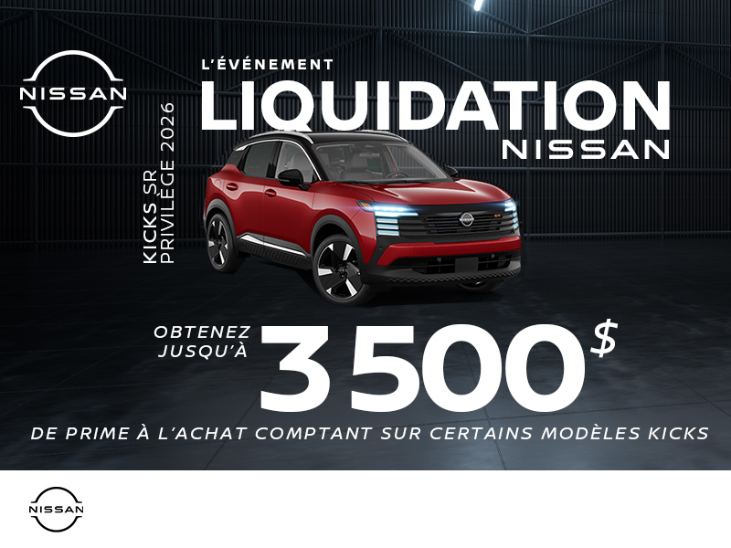 Obtenez le Nissan Kicks 2026!