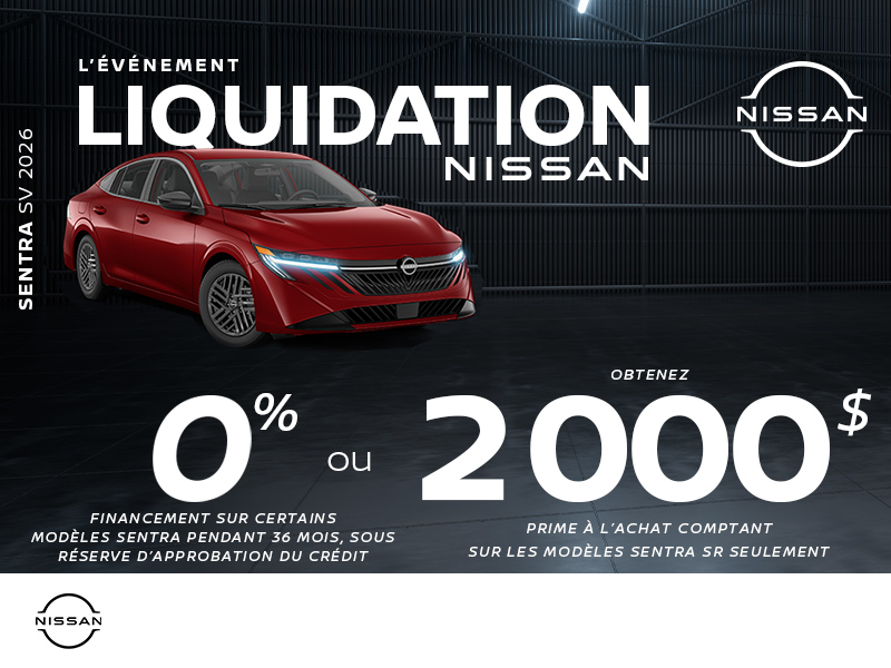 Obtenez le Nissan Sentra S 2026!