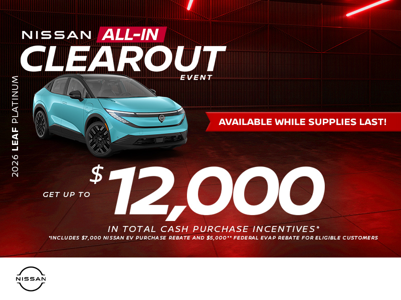 Get the 2026 Nissan Leaf Platinum Today!