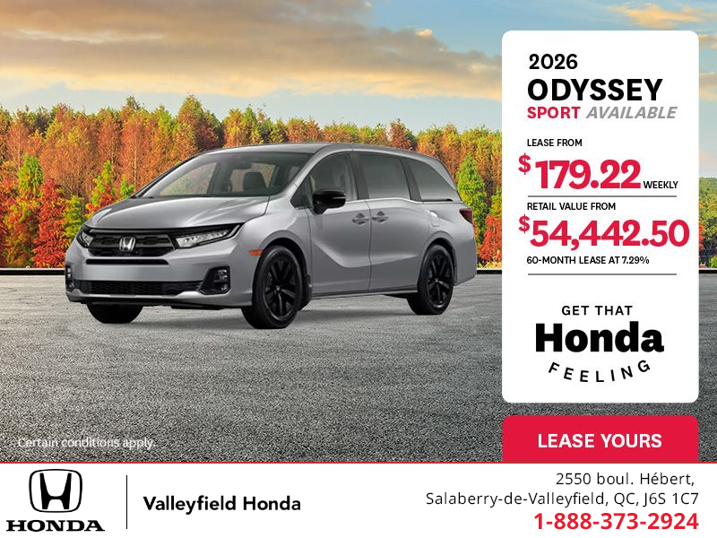 Get the 2026 Honda Odyssey!