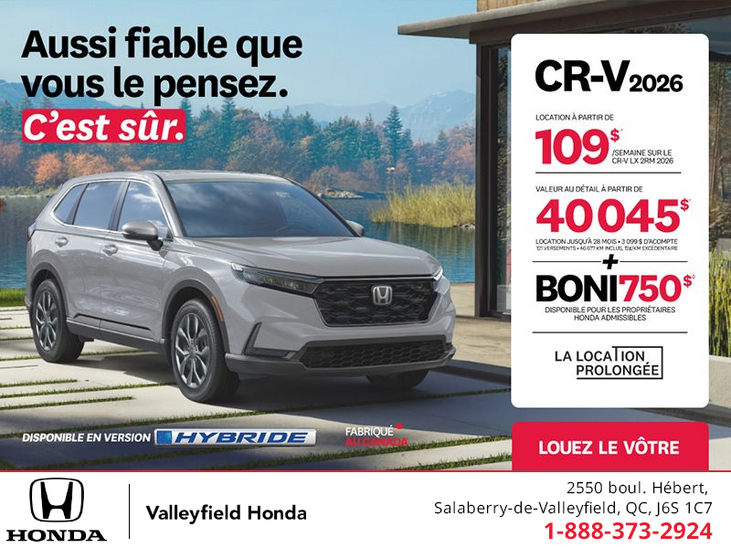 Obtenez le Honda CR-V 2026!