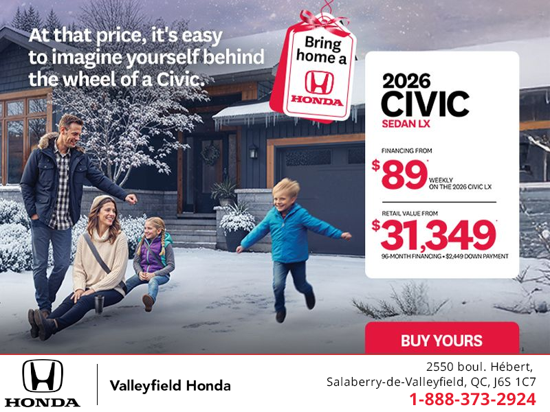 Get the 2026 Honda Civic Sedan! 