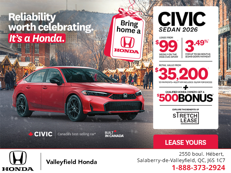 Get the 2026 Honda Civic Sport! 