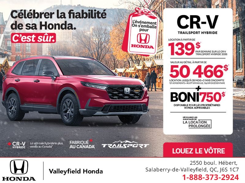 Obtenez le Honda CR-V Hybride 2026!