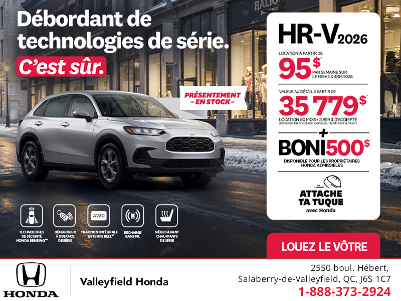 Obtenez le Honda HR-V 2026!