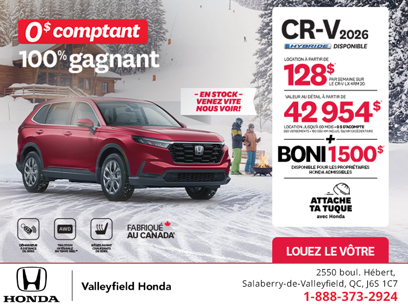 Obtenez le Honda CR-V 2026!