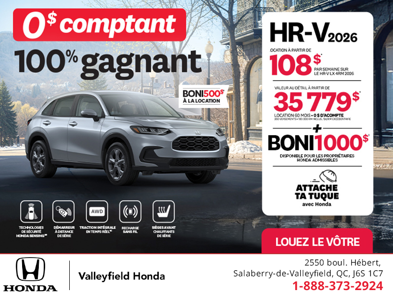Obtenez le Honda HR-V 2026!