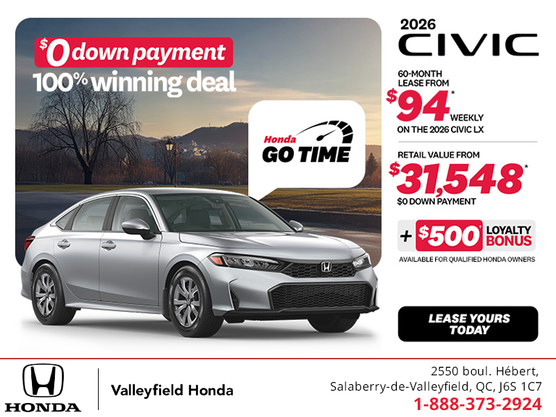 Get the 2026 Honda Civic Sedan! 