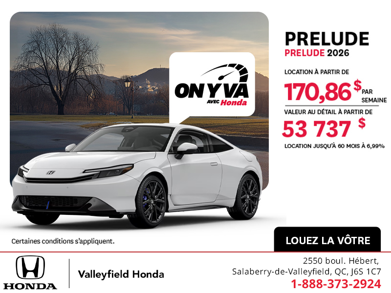 Obtenez la Honda Prelude 2026 !