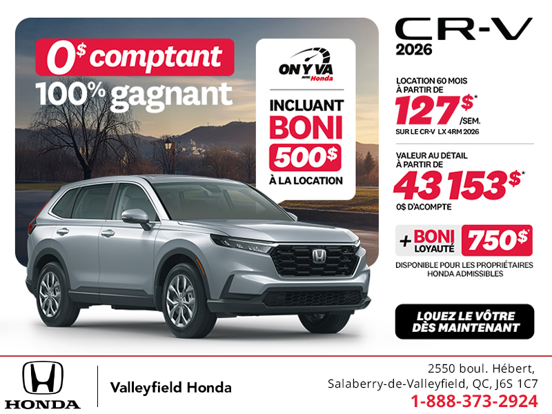 Obtenez le Honda CR-V 2026!