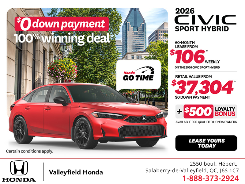 Get the 2026 Honda Civic Sedan Hybrid! 