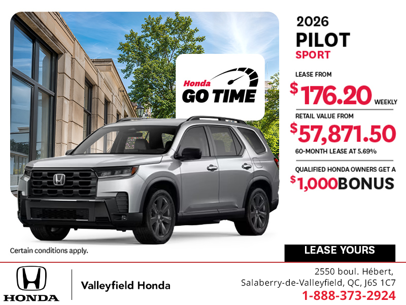 Get the 2026 Honda Pilot! 