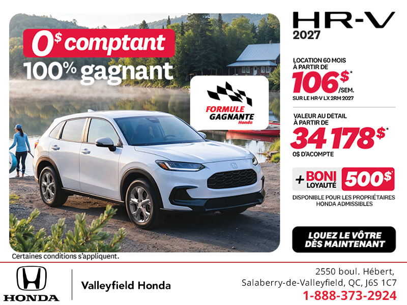 Obtenez la Honda HR-V 2027!