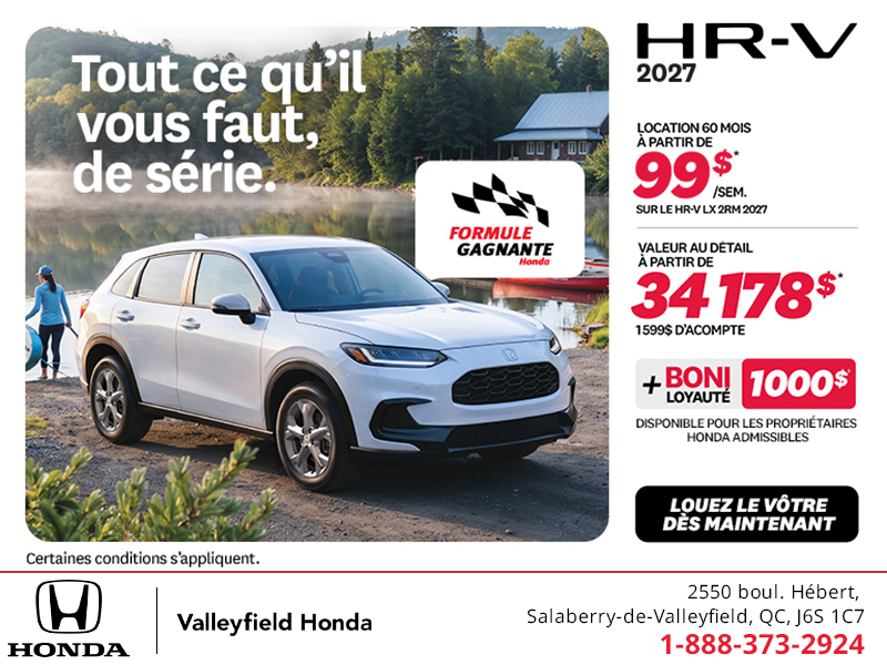 Obtenez la Honda HR-V 2027!