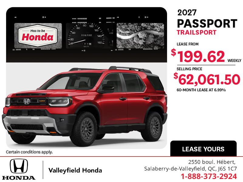 Get the 2027 Honda Passport! 