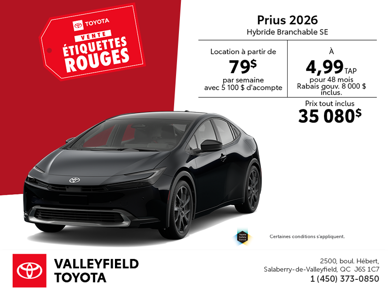 Toyota Prius Hybride Branchable SE 2026