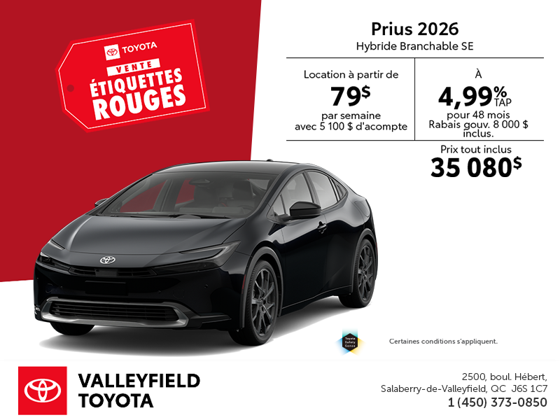 Toyota Prius Hybride Branchable SE 2026