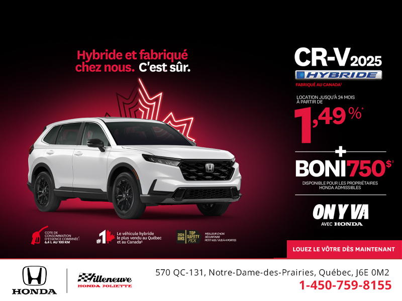 Obtenez le Honda CR-V Hybride 2025!