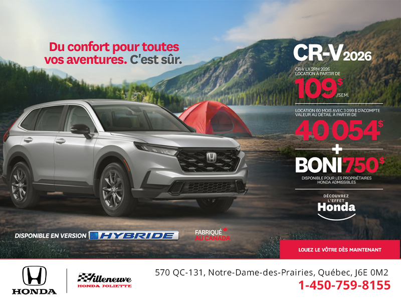 Obtenez le Honda CR-V 2026!