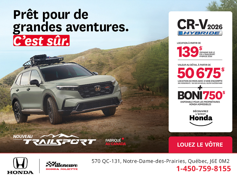Obtenez le Honda CR-V Hybride 2026!