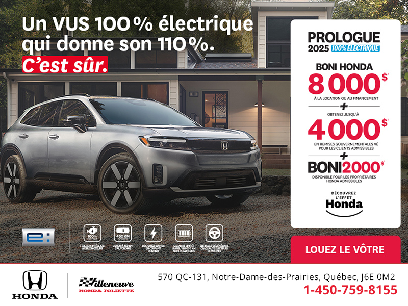 Obtenez le Honda Prologue 2025 !