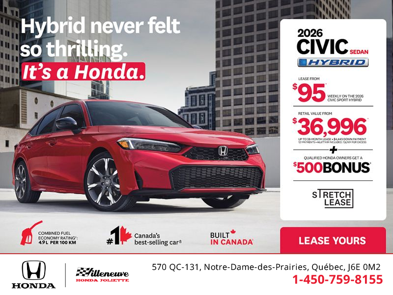 Get the 2026 Honda Civic Sedan Hybrid! 
