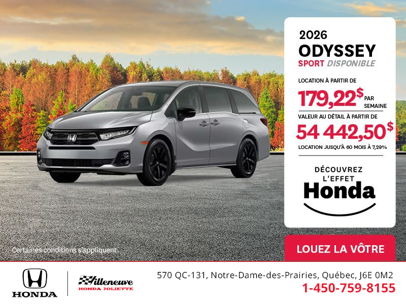 Obtenez le Honda Odyssey 2026 !