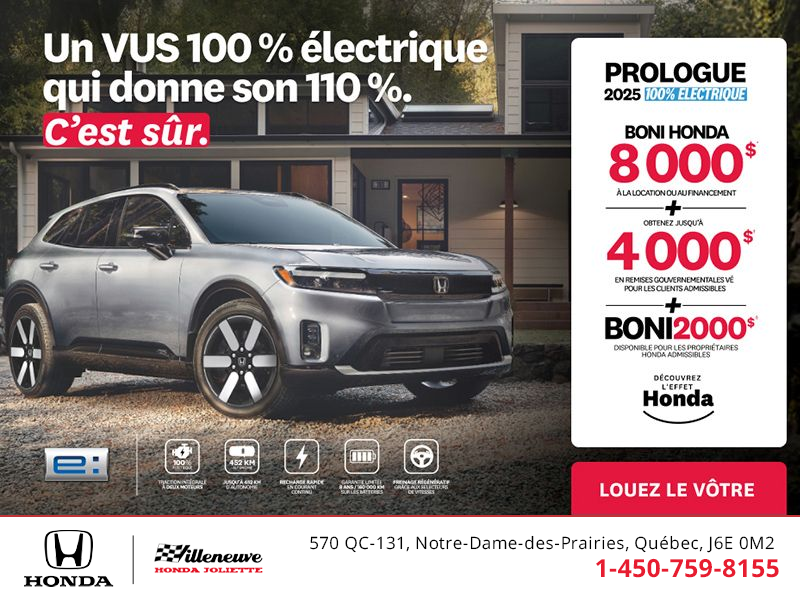 Obtenez le Honda Prologue 2025 !