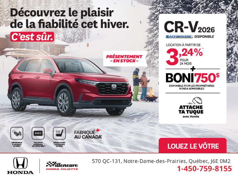 Obtenez le Honda CR-V 2026!