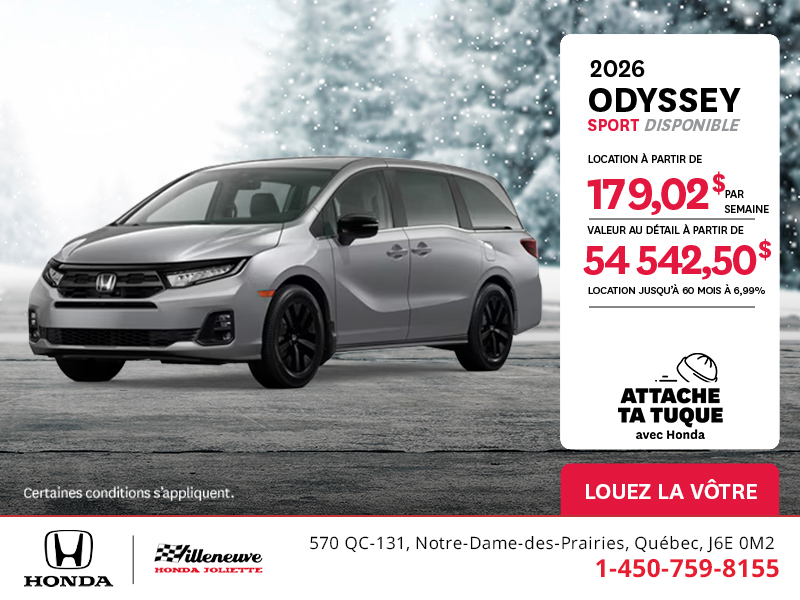 Obtenez le Honda Odyssey 2026 !