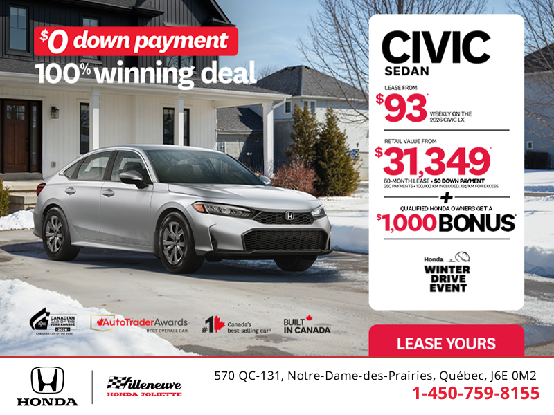 Get the 2026 Honda Civic Sedan! 