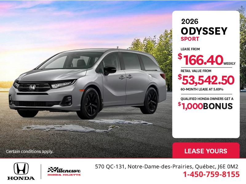 Get the 2026 Honda Odyssey! 