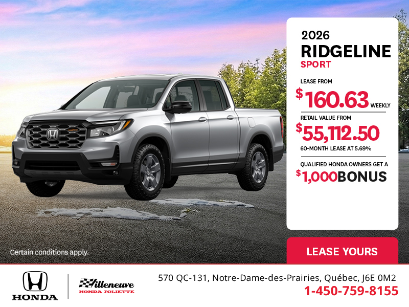 Get the 2026 Honda Ridgeline! 