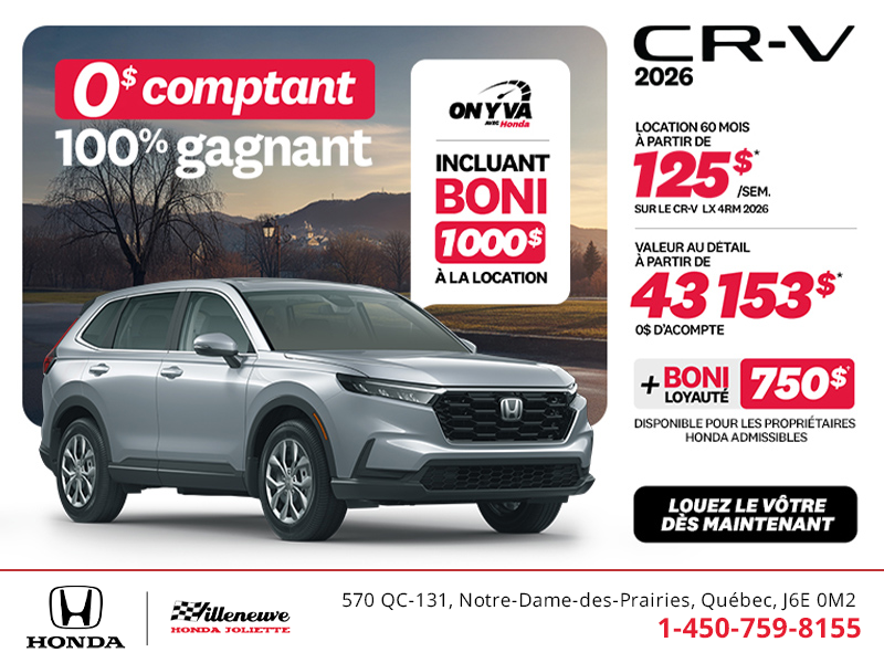Obtenez le Honda CR-V 2026!