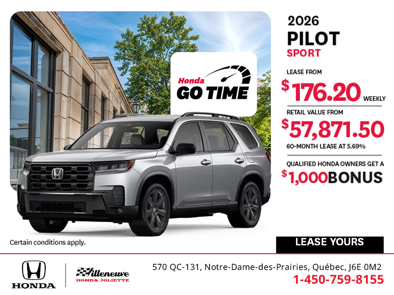 Get the 2026 Honda Pilot! 