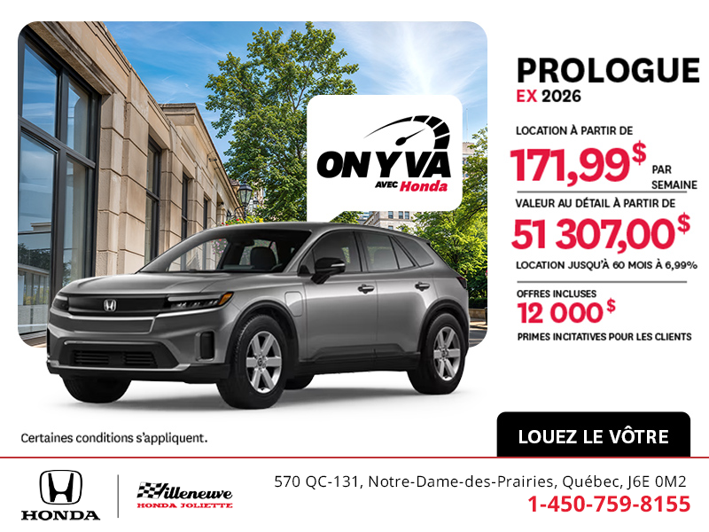 Obtenez la Honda Prologue 2026 !