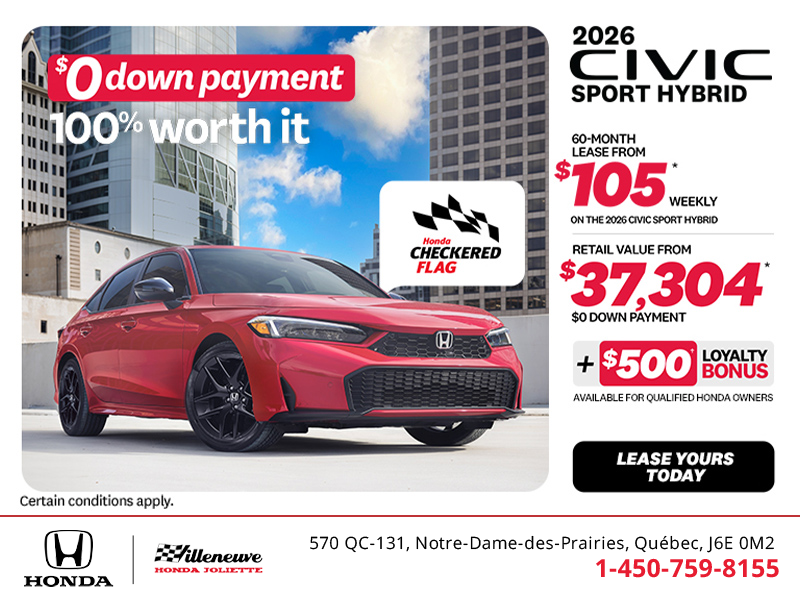 Get the 2026 Honda Civic Sedan Hybrid! 