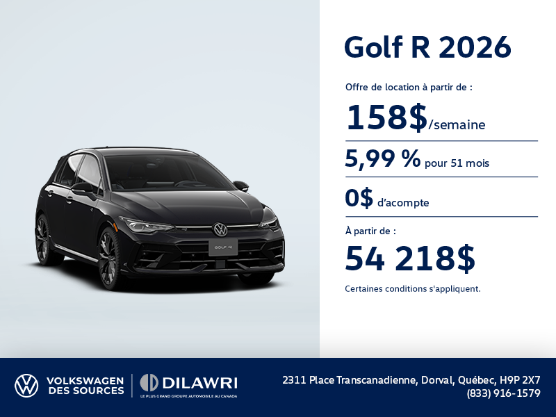 Procurez-vous la Volkswagen Golf R 2026