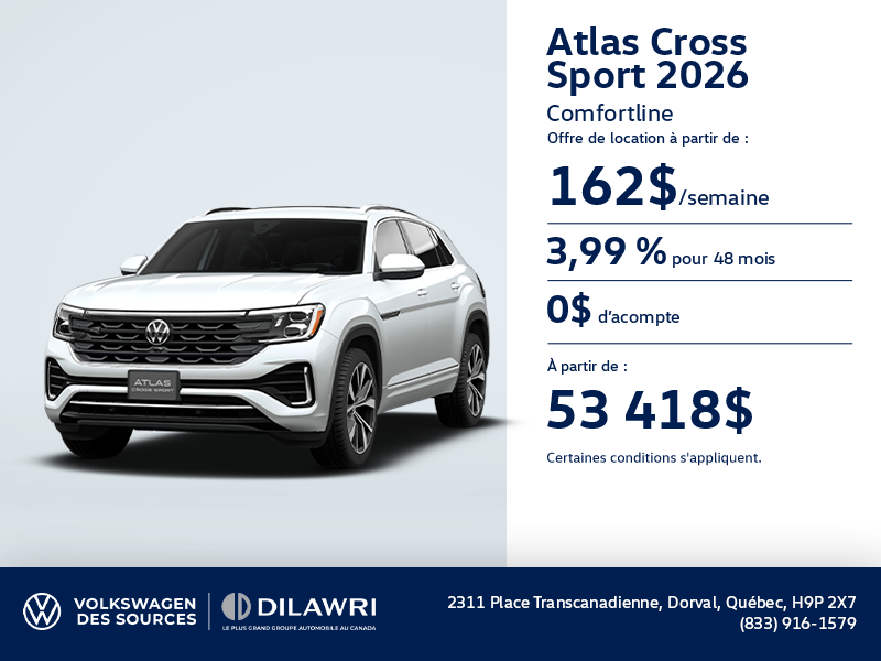Procurez-vous le Volkswagen Atlas Cross Sport 2026