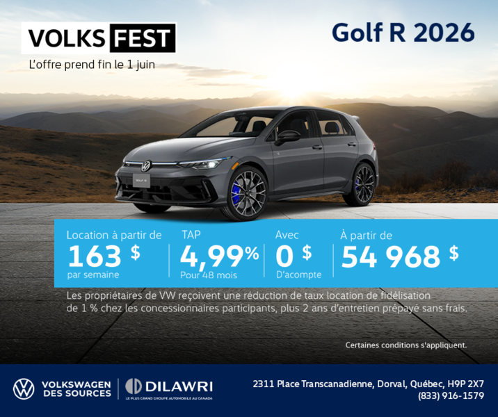 Procurez-vous la Volkswagen Golf R 2026