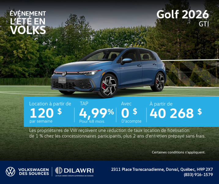 Procurez-vous la Volkswagen Golf Gti 2026