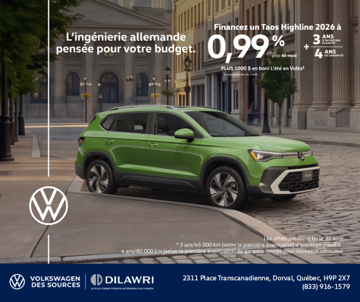 Procurez-vous le Volkswagen Taos 2026