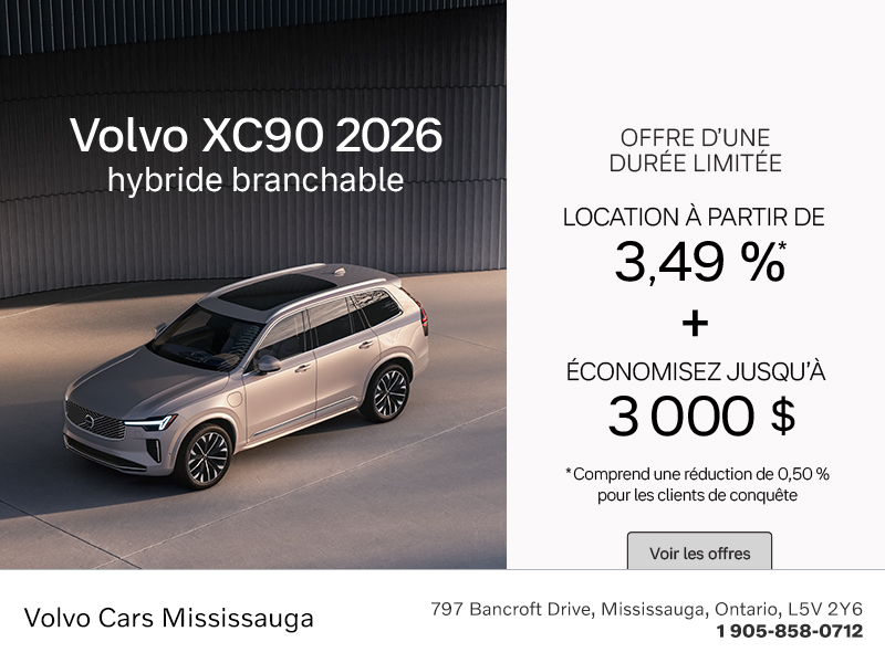 Le Volvo XC90 Hybride Branchable 2026
