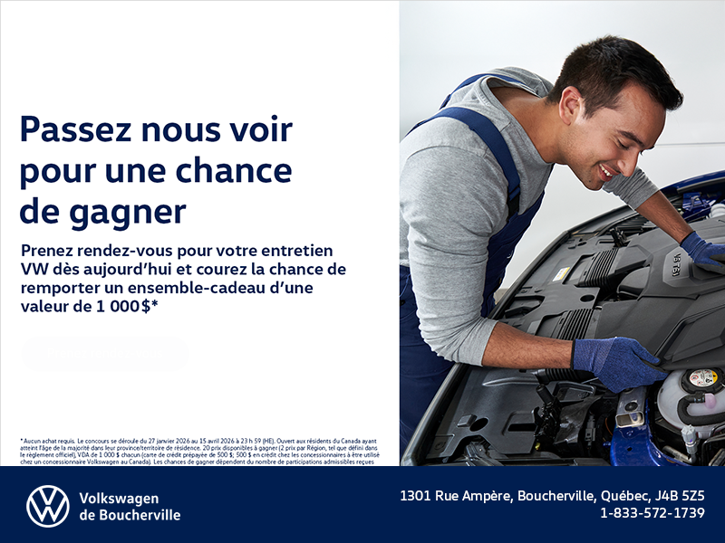 Passez nous voir pour une chance de gagner