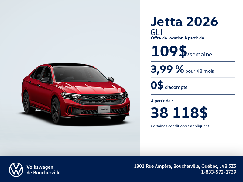 Procurez-vous la Volkswagen Jetta Gli 2026